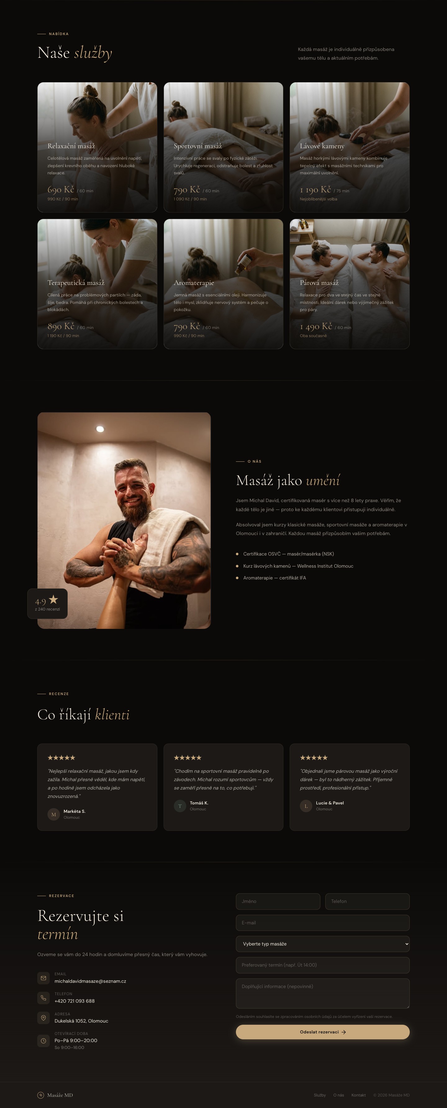 Masáže MD — zbytek webu